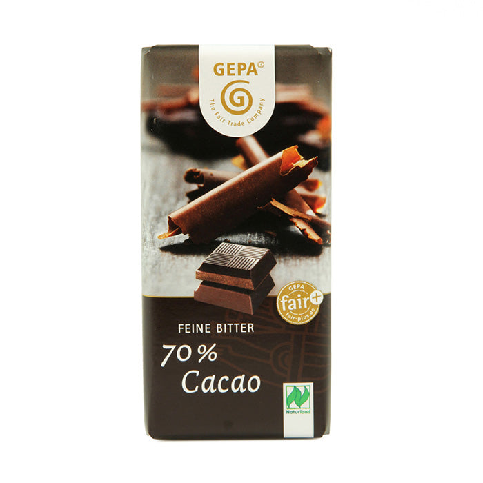 ビオ　ダークチョコレート　70%【フェアトレード】【乳化剤不使用】【オーガニック】 ゲパ